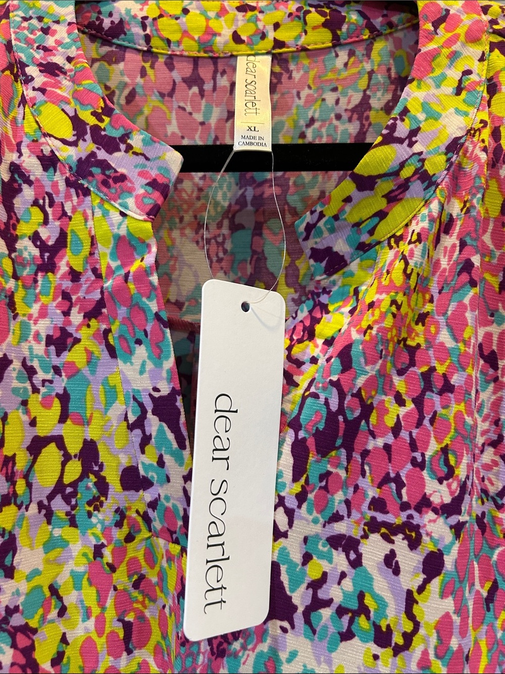 Dear Scarlett Multicolor Floral Tunic - Pink, Yellow & Purple - Picture 3 of 3